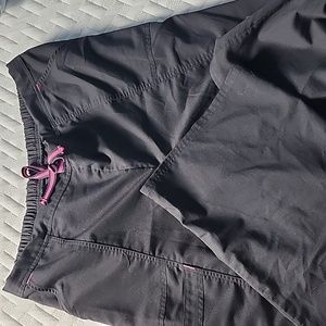 Black XL straight leg scrub pants